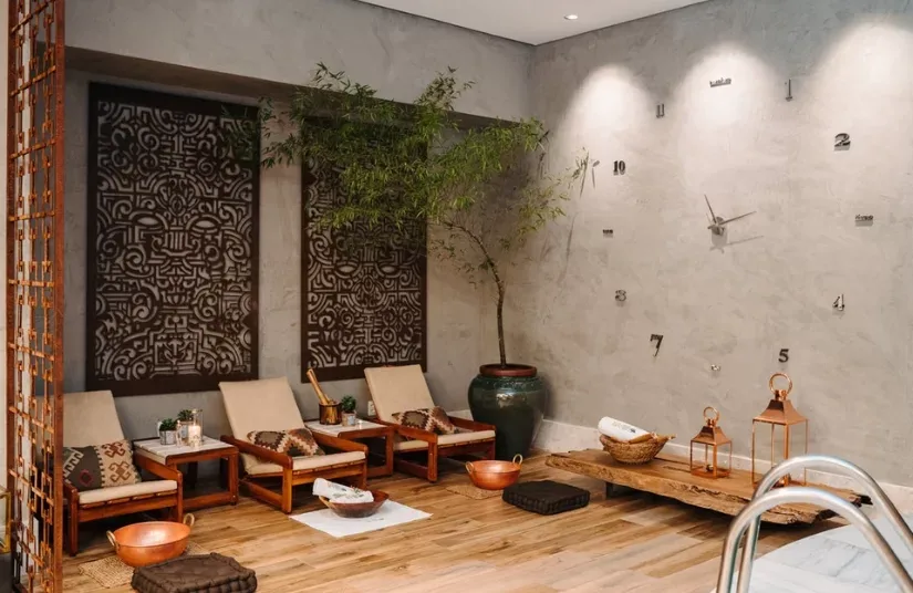Espaço de descanso do spa